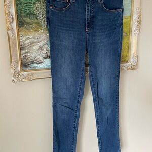DENIM FORUM THE LOLA MID RISE SKINNY 28L 27 Dark Wash